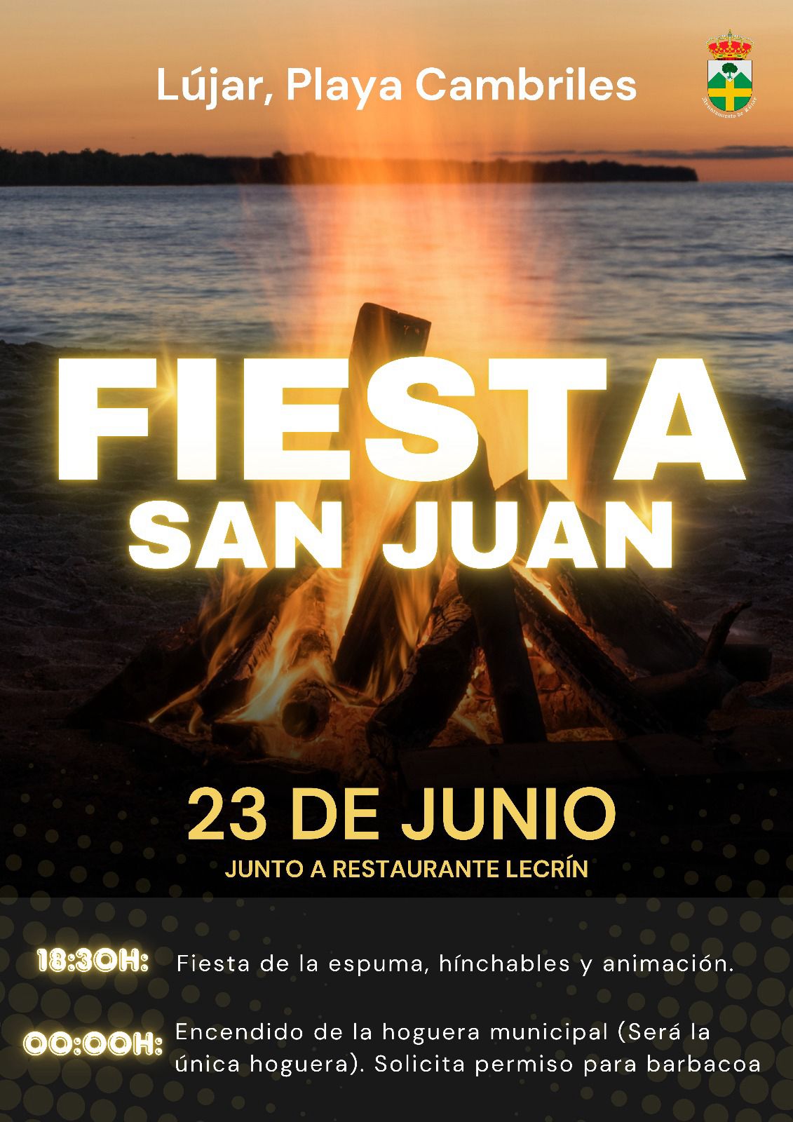 Noche mágica San Juan, en Lújar, Playa Cambriles